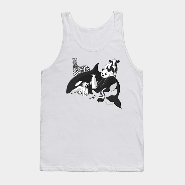 Black and White Gang Tank Top by kascreativity